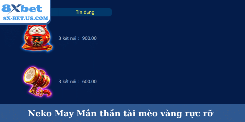 Neko May Mắn thần tài mèo vàng rực rỡ